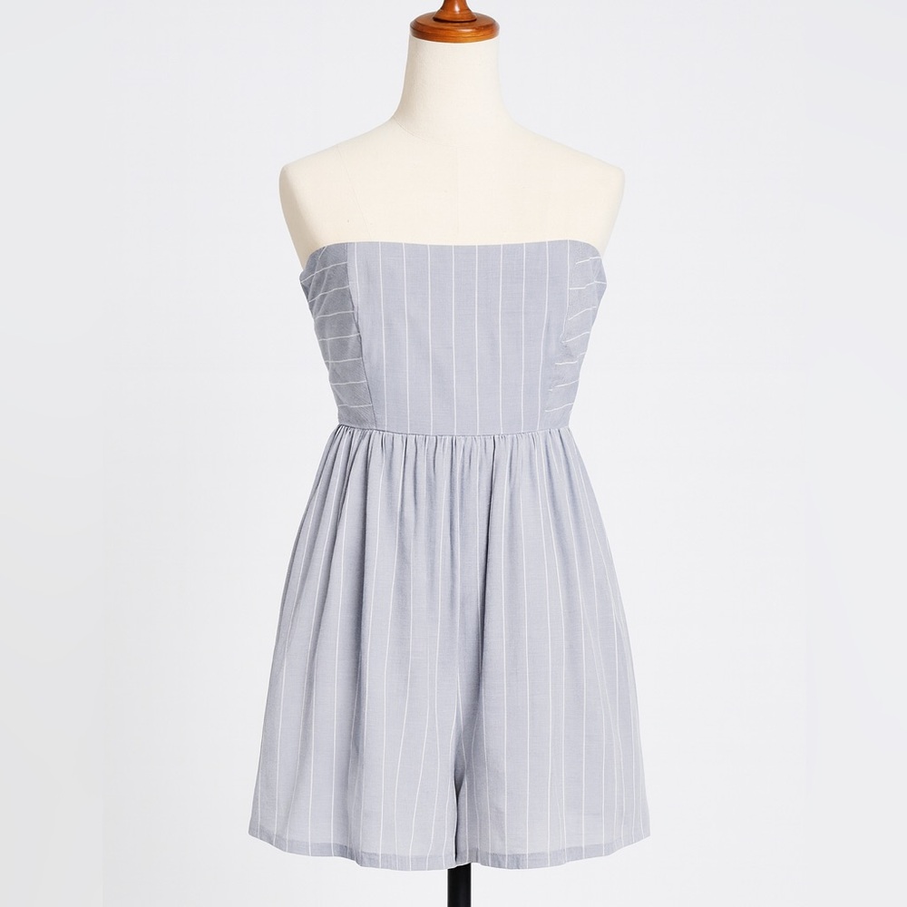 Striped Strapless Romper